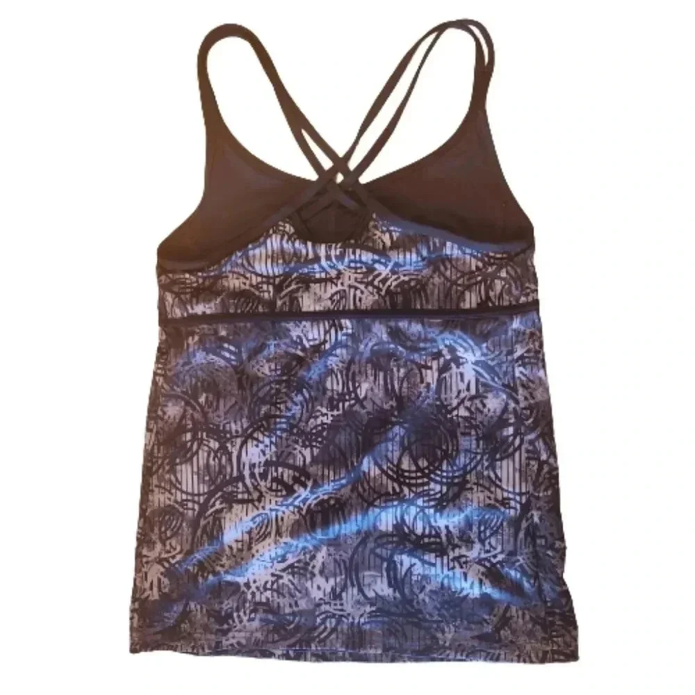 Champion purple and black patterned strappy back athletic top Size S/P